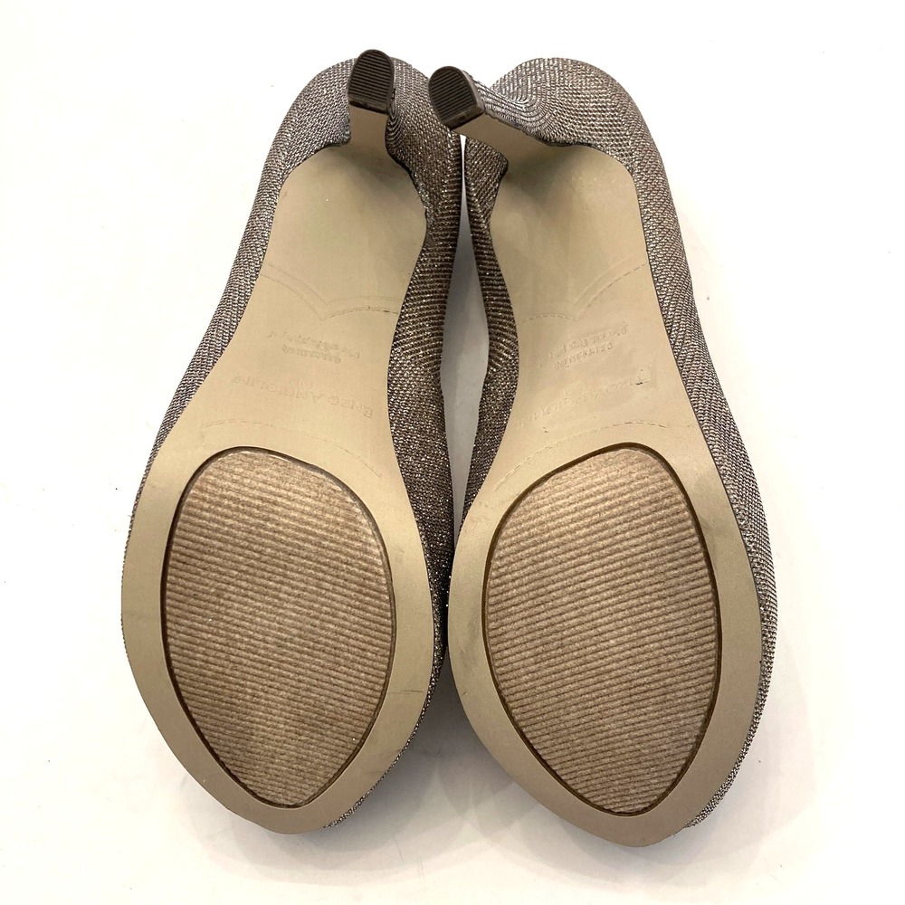 Enzo Angiolini Peep Toe‎ Platform Heels Eatanen Champagne Gold Sparkle Women 10M - Picture 6 of 11